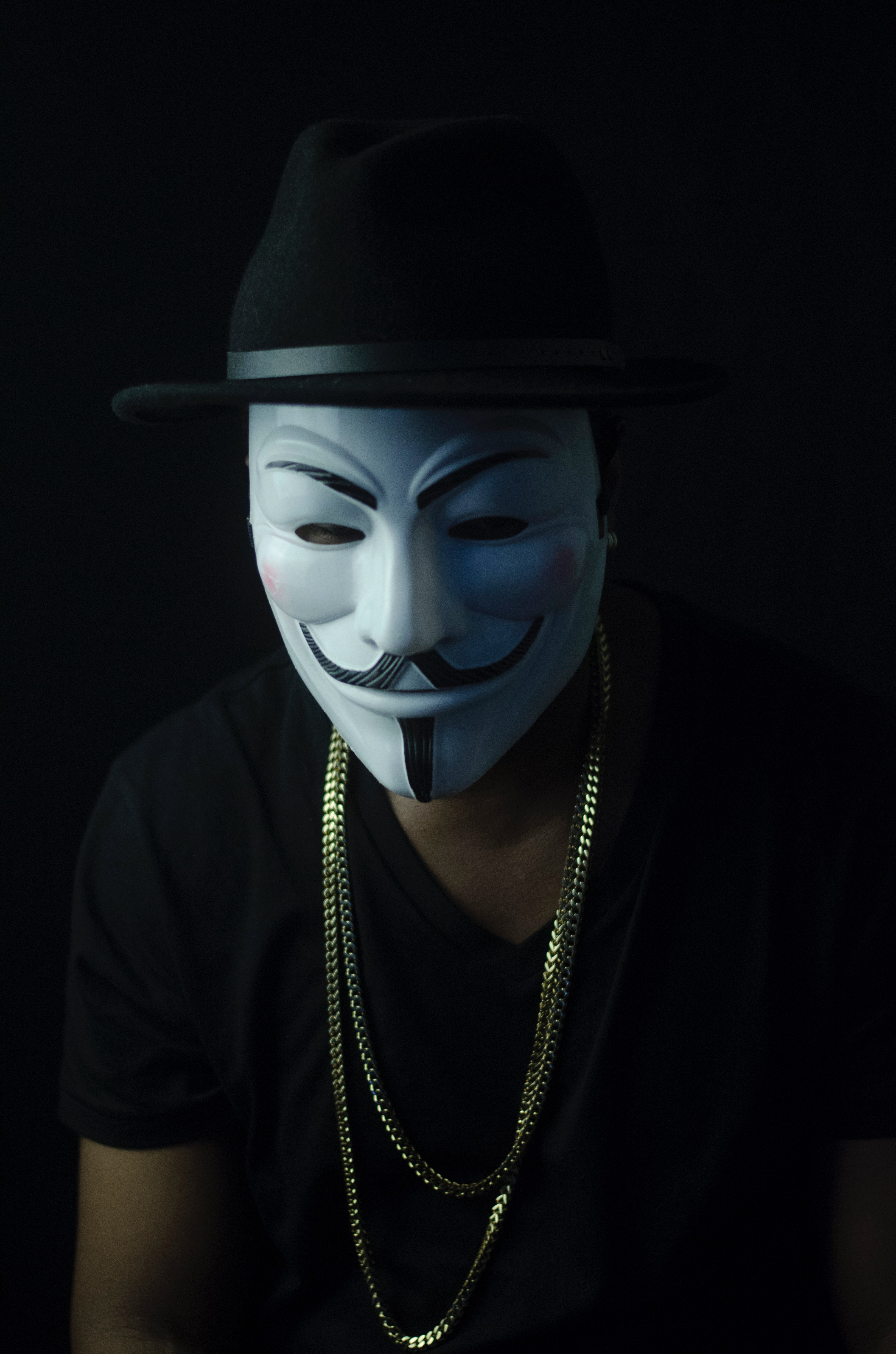 Photo of Man Wearing Guy Fawkes Mask · Free