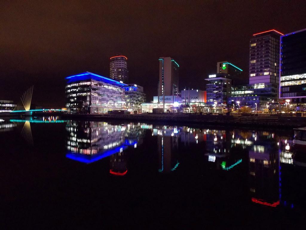 Life in Neon City in Salford Quays, Salford, Great