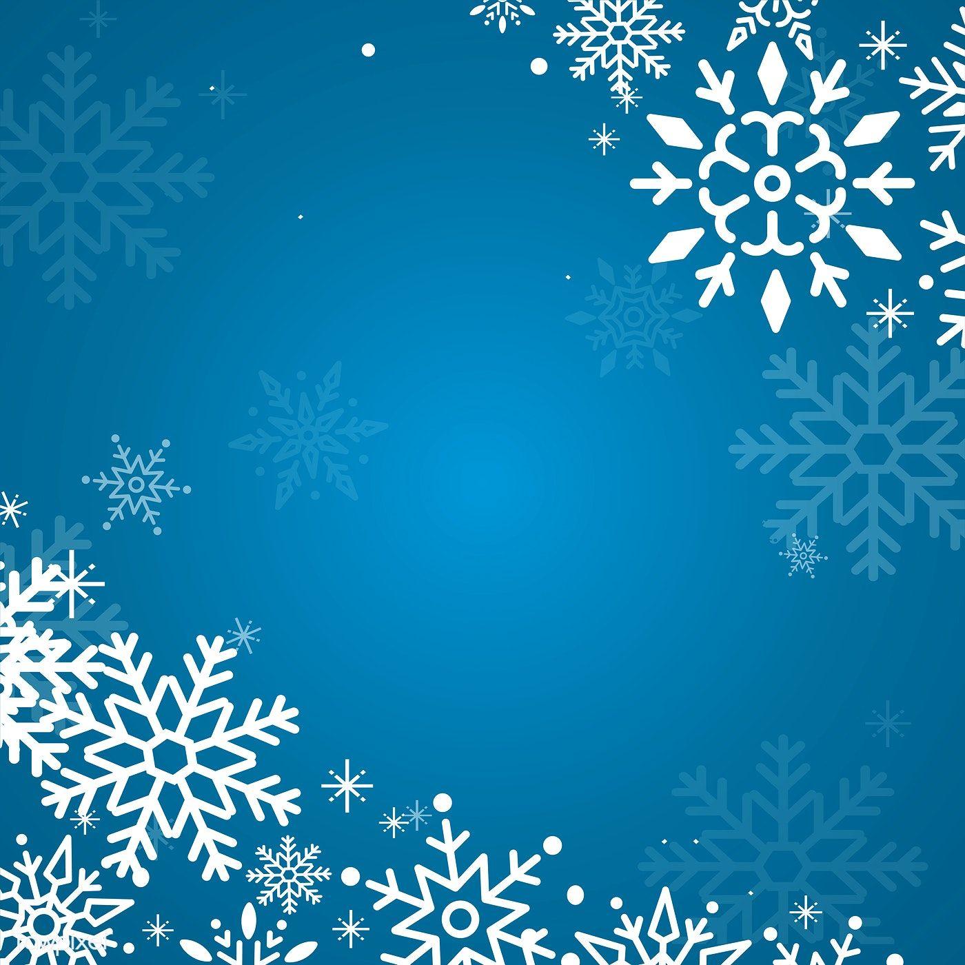 Blue Christmas winter holiday background with snowflake
