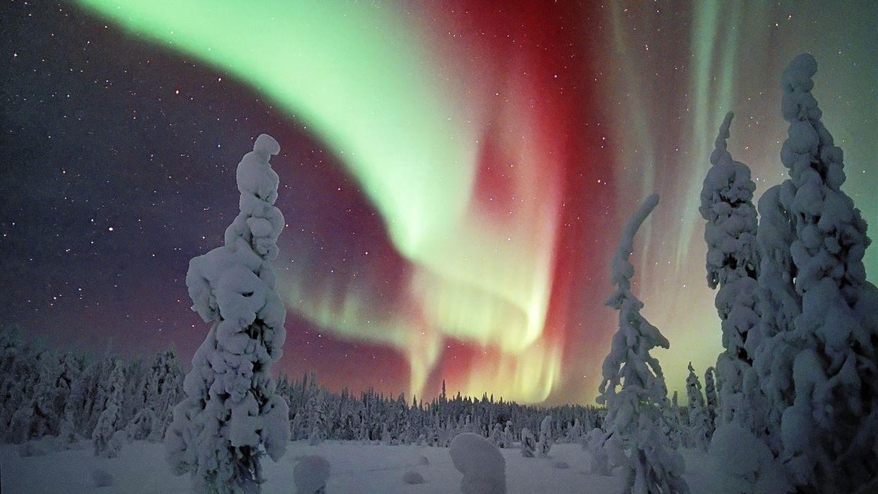 Aurora borealis Finland Lapland wallpaperx1080