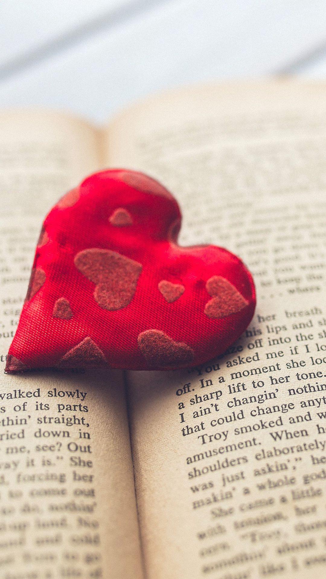 Romantic Heart Love Book Read #iPhone #plus #wallpaper. Heart
