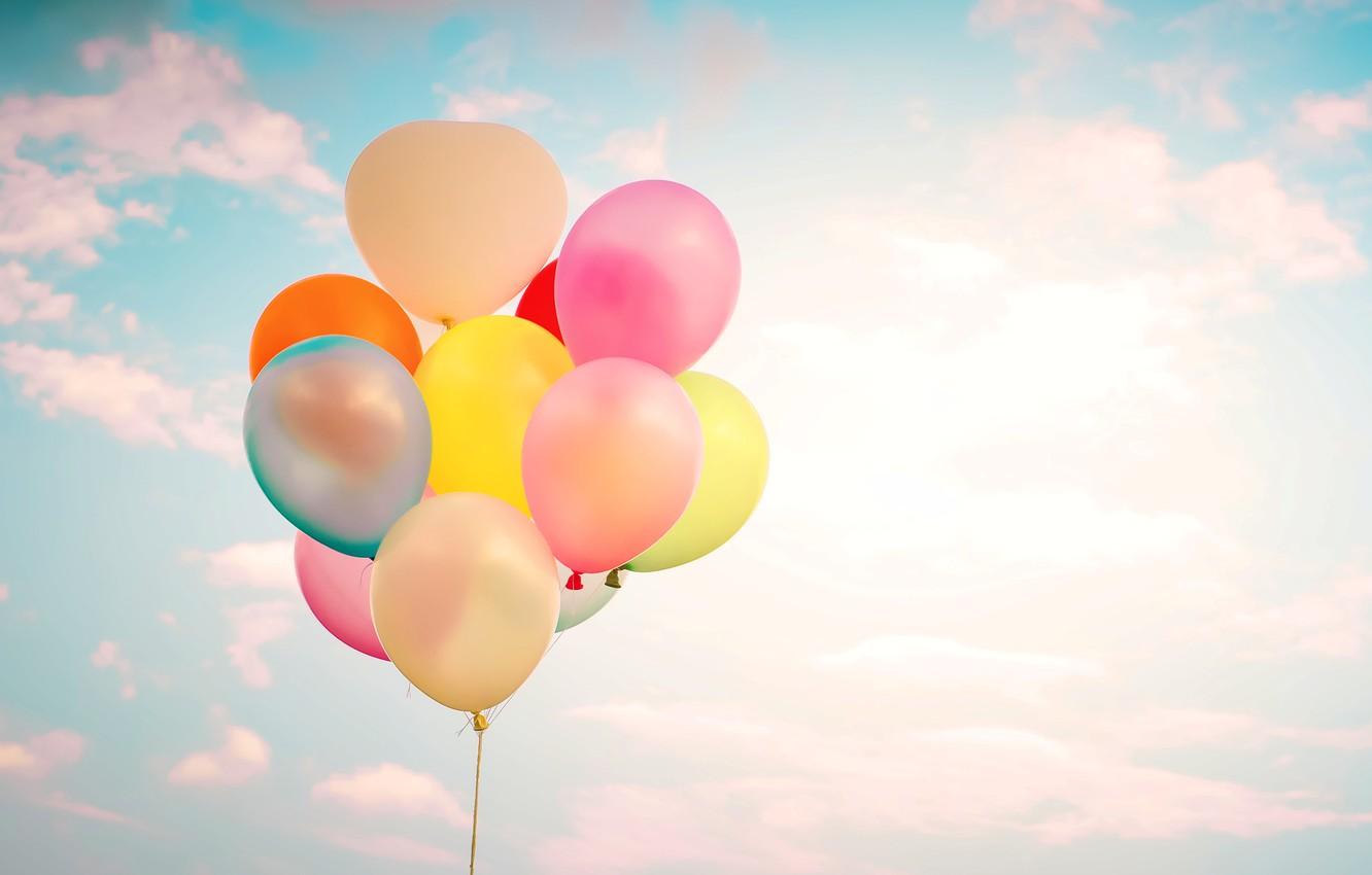 Wallpapers summer, the sky, the sun, happiness, balloons
