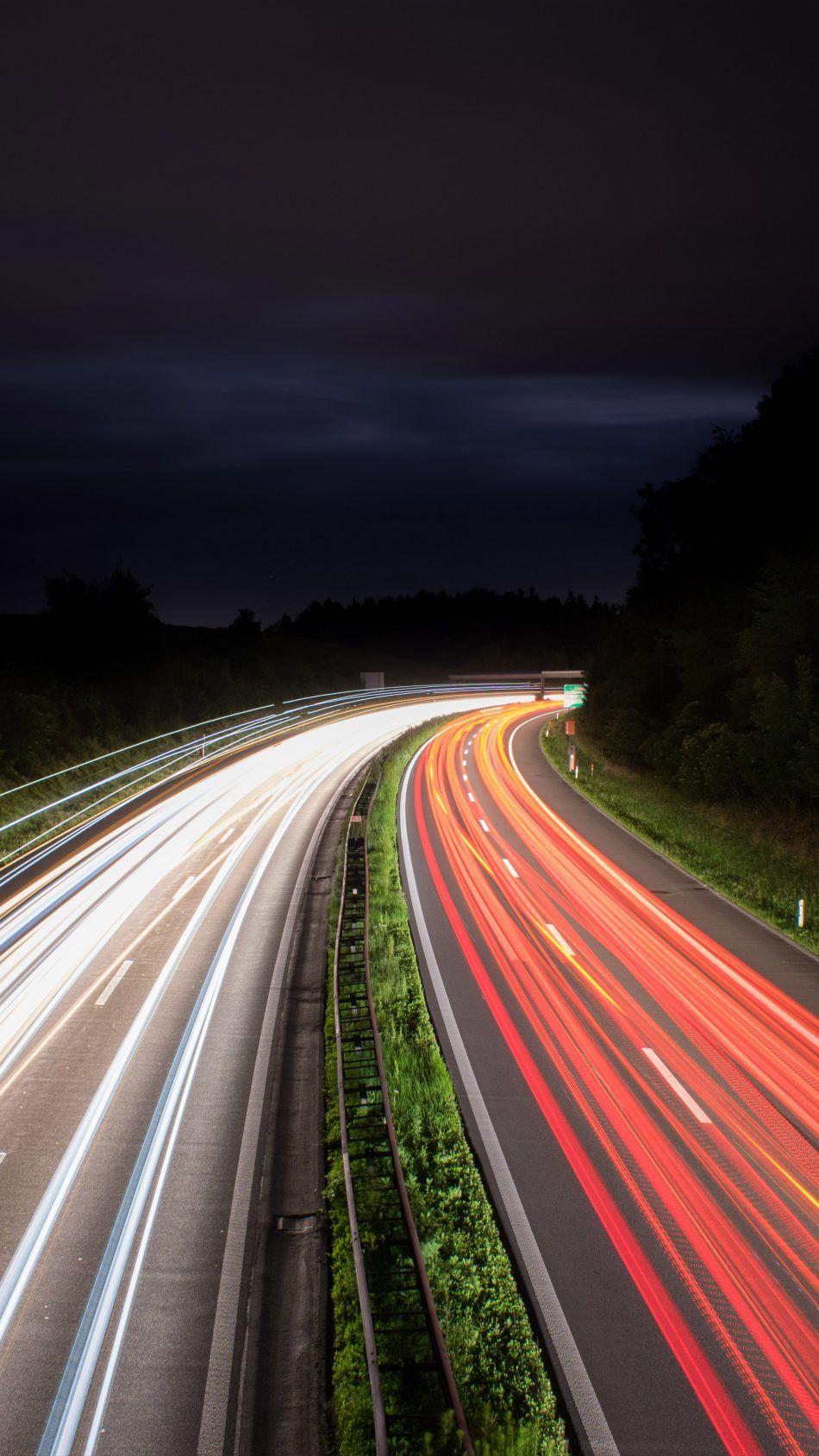 Download Light Trails Night Traffic Long Exposure Free Pure