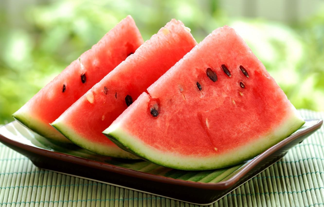 Wallpaper summer, watermelon, plate, slices, watermelon