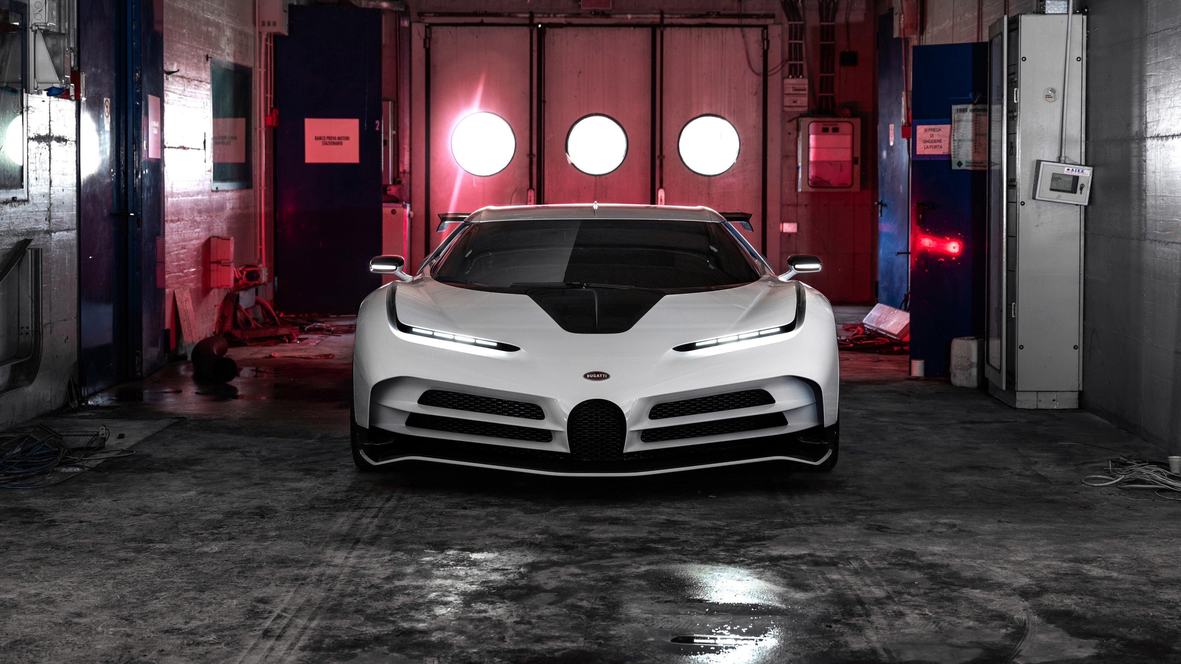 Download 3840x2160 Bugatti Centodieci, White, Front View