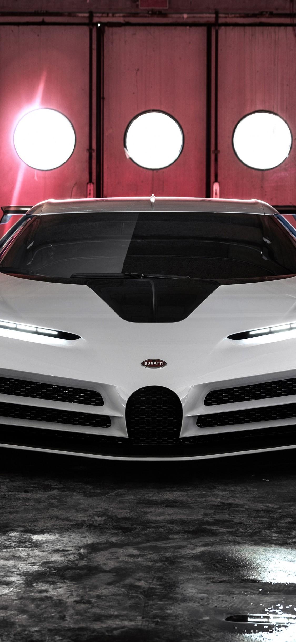 Download 1125x2436 Bugatti Centodieci, White, Front View