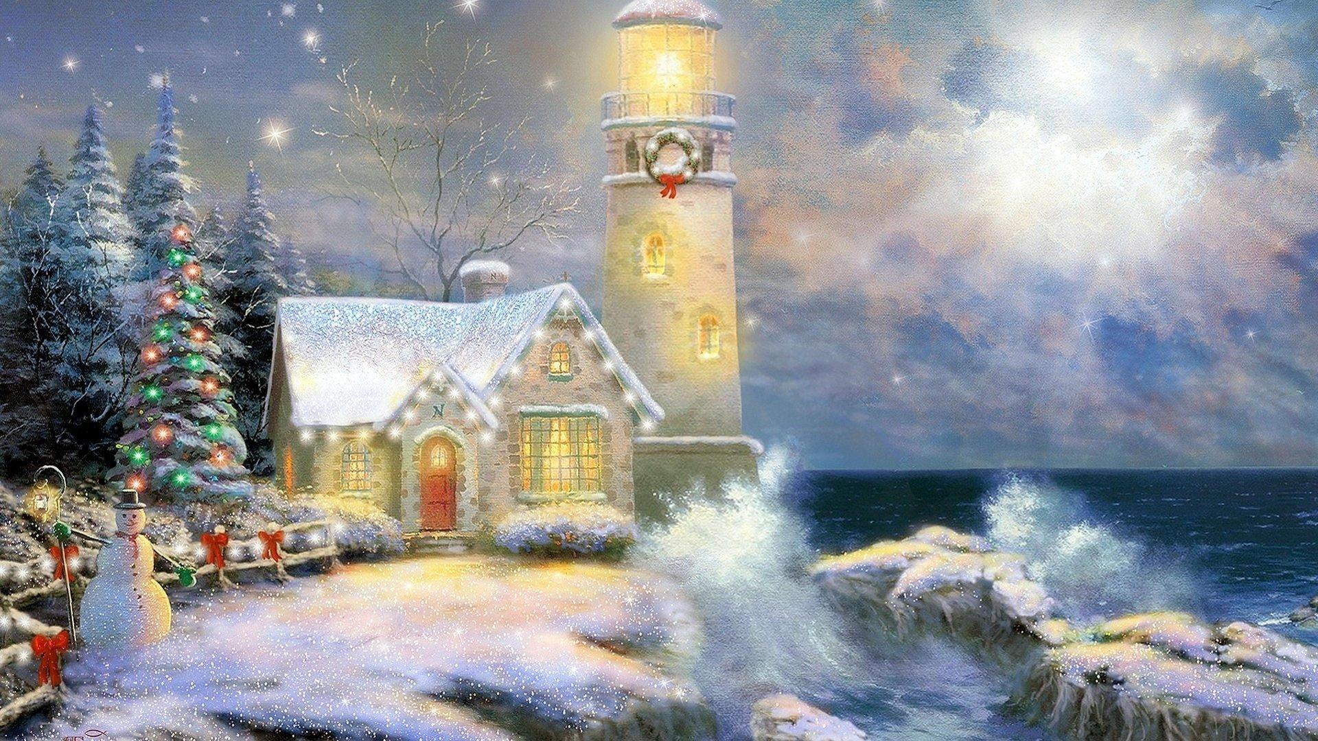 Christmas Cottage HD Wallpaper. Background Image