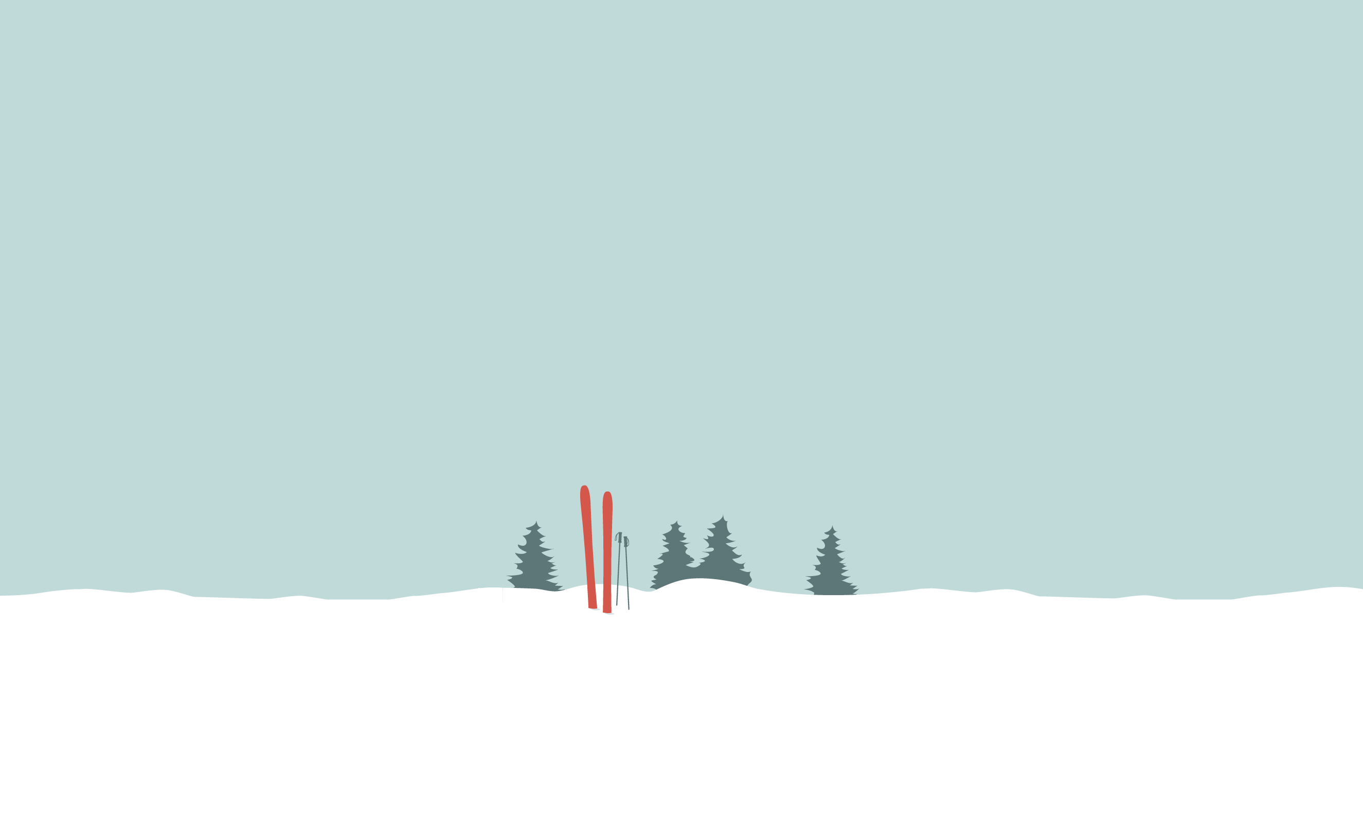 Winter desktop wallpaper graphic. Minimalist
