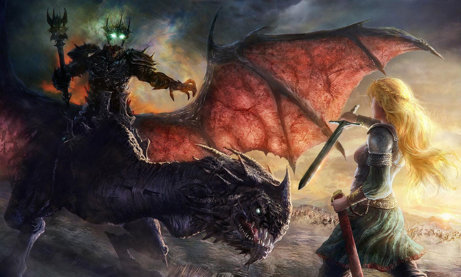 Demon Riding A Dragon Wallpaperx963