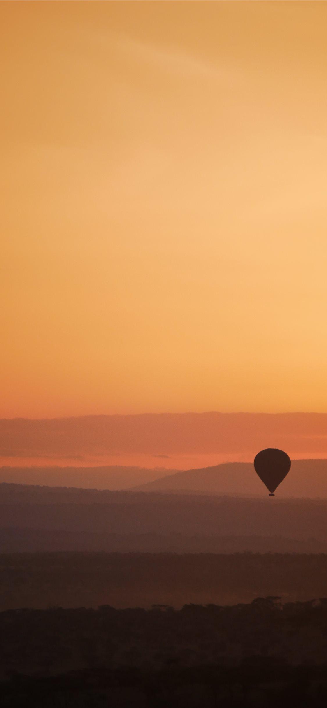 hot air balloon on mid air iPhone X Wallpaper Free Download