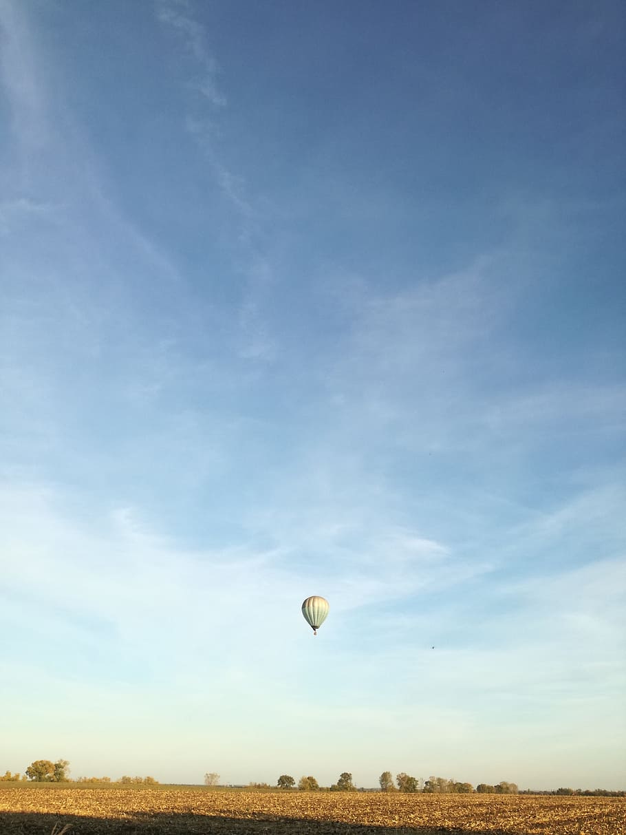 HD wallpaper: white hot air balloon, landscape, ballon
