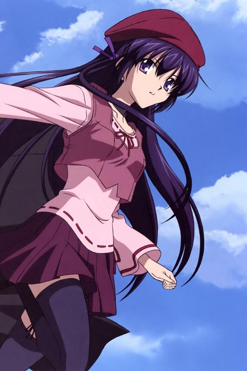 Download wallpaper 800x1200 anime, girl, thoughtful, sword