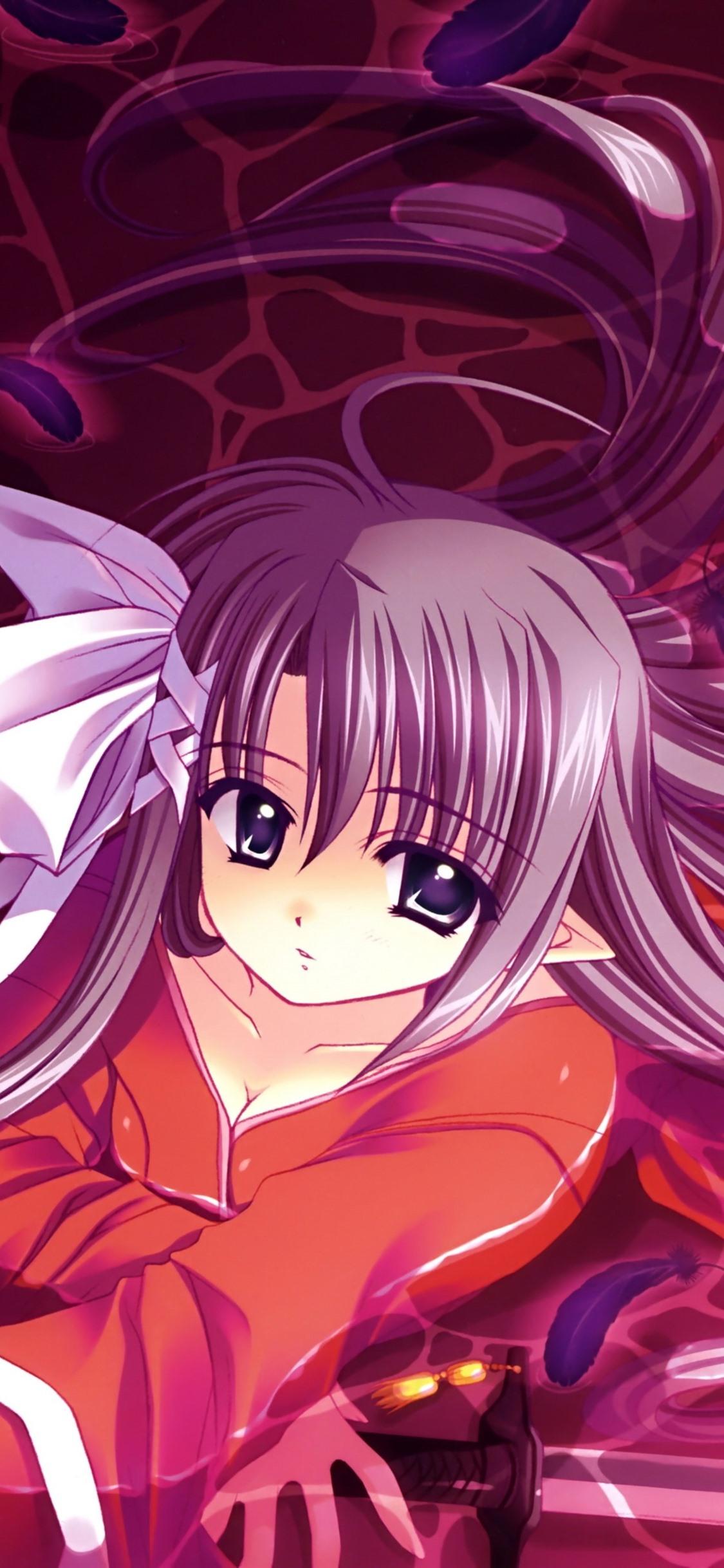 Pink Hair Anime Girl, Water, Sword 1125x2436 IPhone XS X