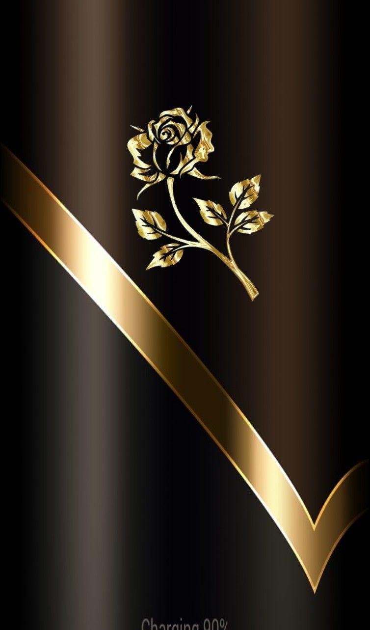 Elegant Gold Rose Wallpaper. By Artist Unknown. Rose