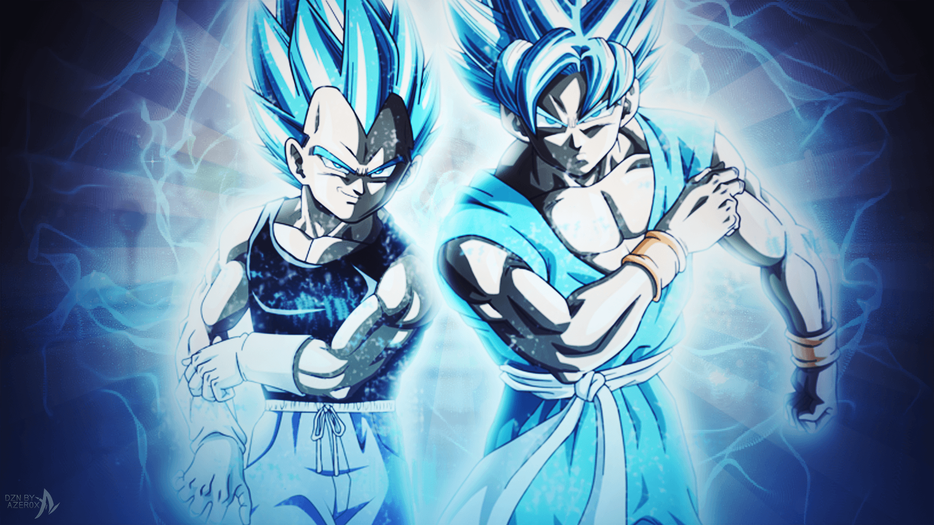 Goku and Vegeta Blue Wallpaper Free Goku and Vegeta Blue Background