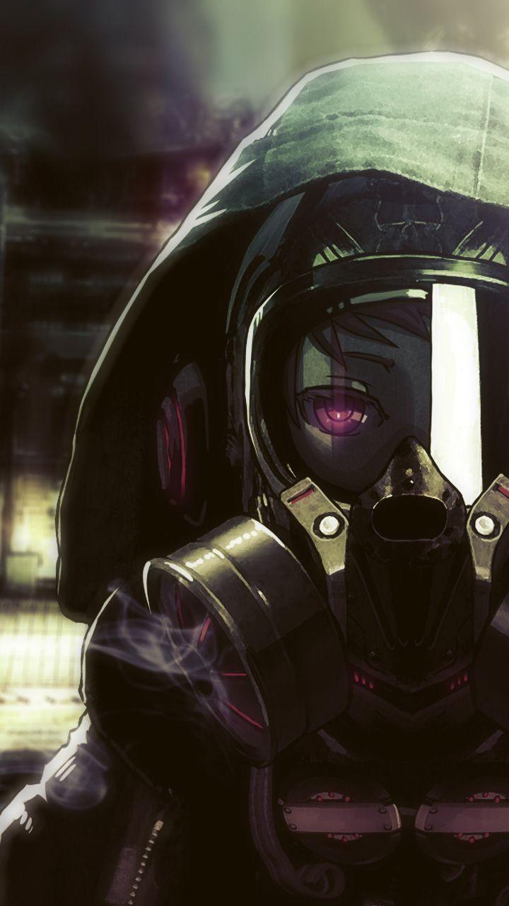 Cyberpunk Phone Wallpaper. Cyberpunk Gas Mask Girl Galaxy S3 Wallpaper. Anime gas mask, Gas mask art, Gas mask girl
