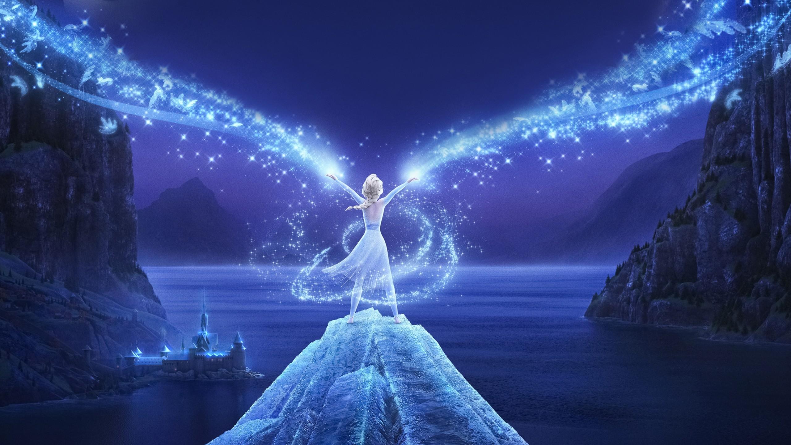 Download 2560x1440 Frozen Animation, Queen Elsa