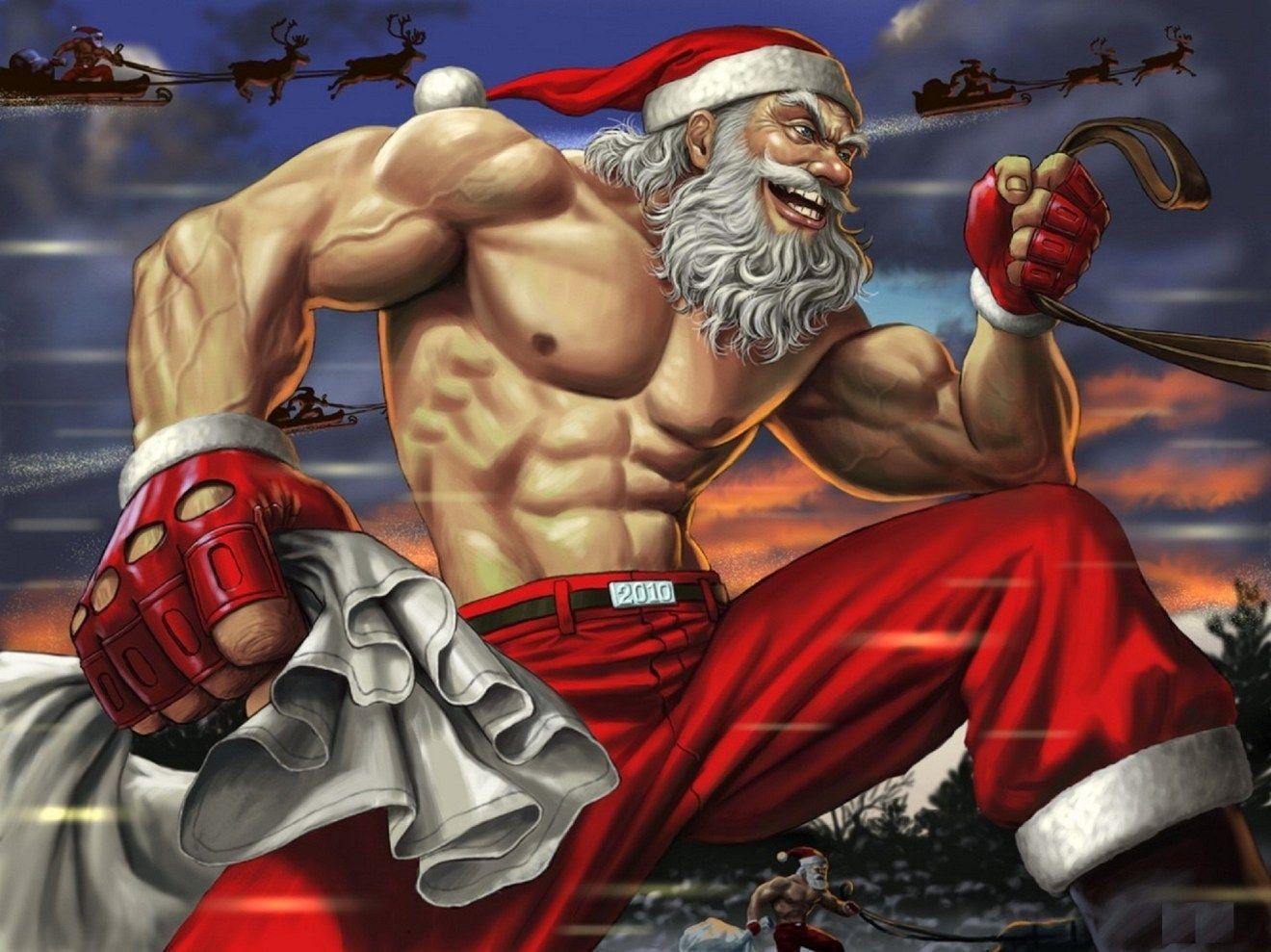 Funny Santa Claus Wallpaper. Bodybuilding motivation