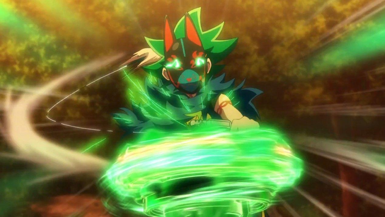 Kyle AKA Free's stalker launches Hazard Kerbeus. Beyblade