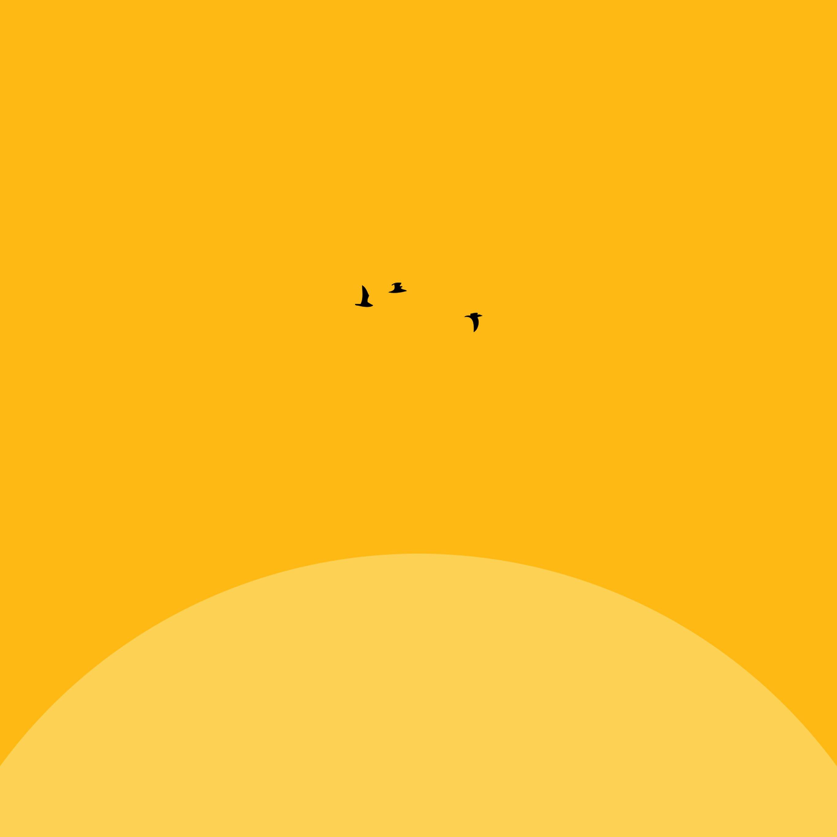 Sunset Yellow Bird Minimal