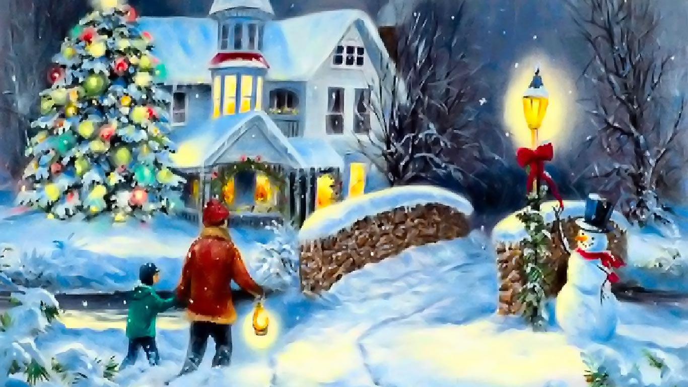 Free download Home to Christmas 1366x768 netbook Background