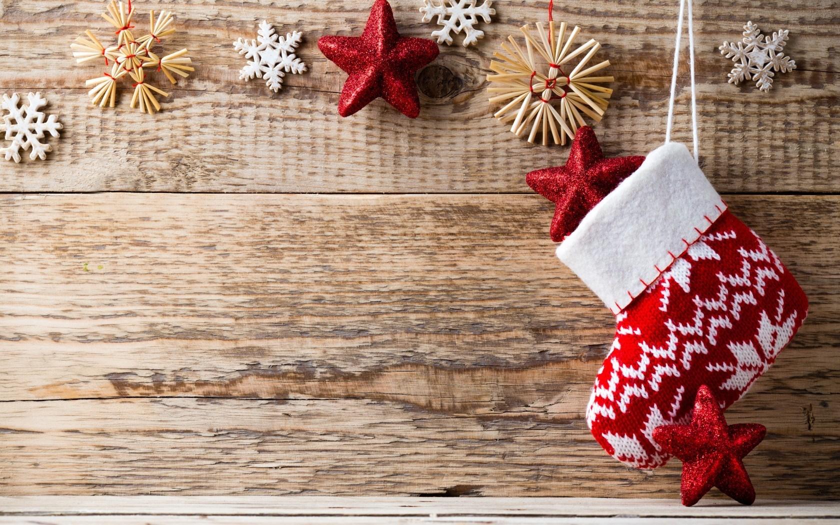 Sock Red Snowflakes Stars Holiday New Year Christmas