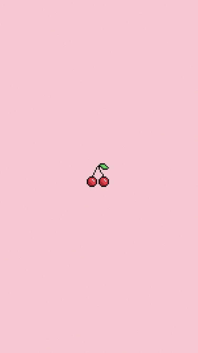 cherry pastel pink iPhone wallpaper
