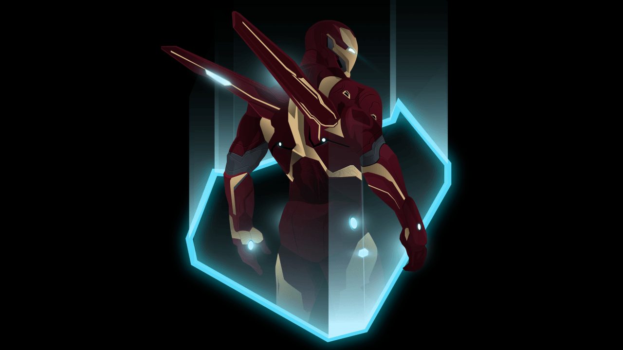 Wallpaper Iron Man, Dark background, Illustration, 4K