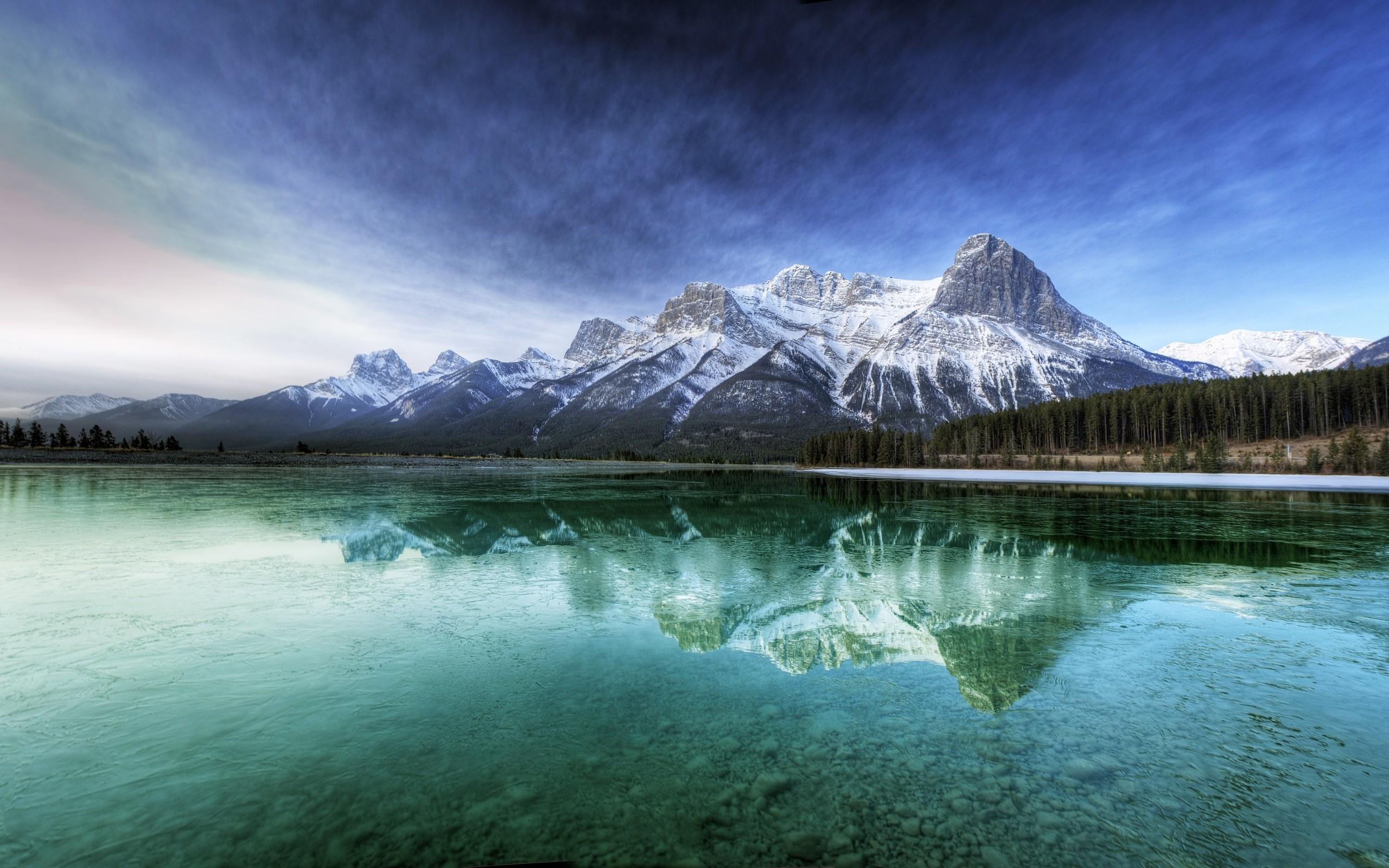 Trees Lake Mountains & Reflect desktop PC and Mac