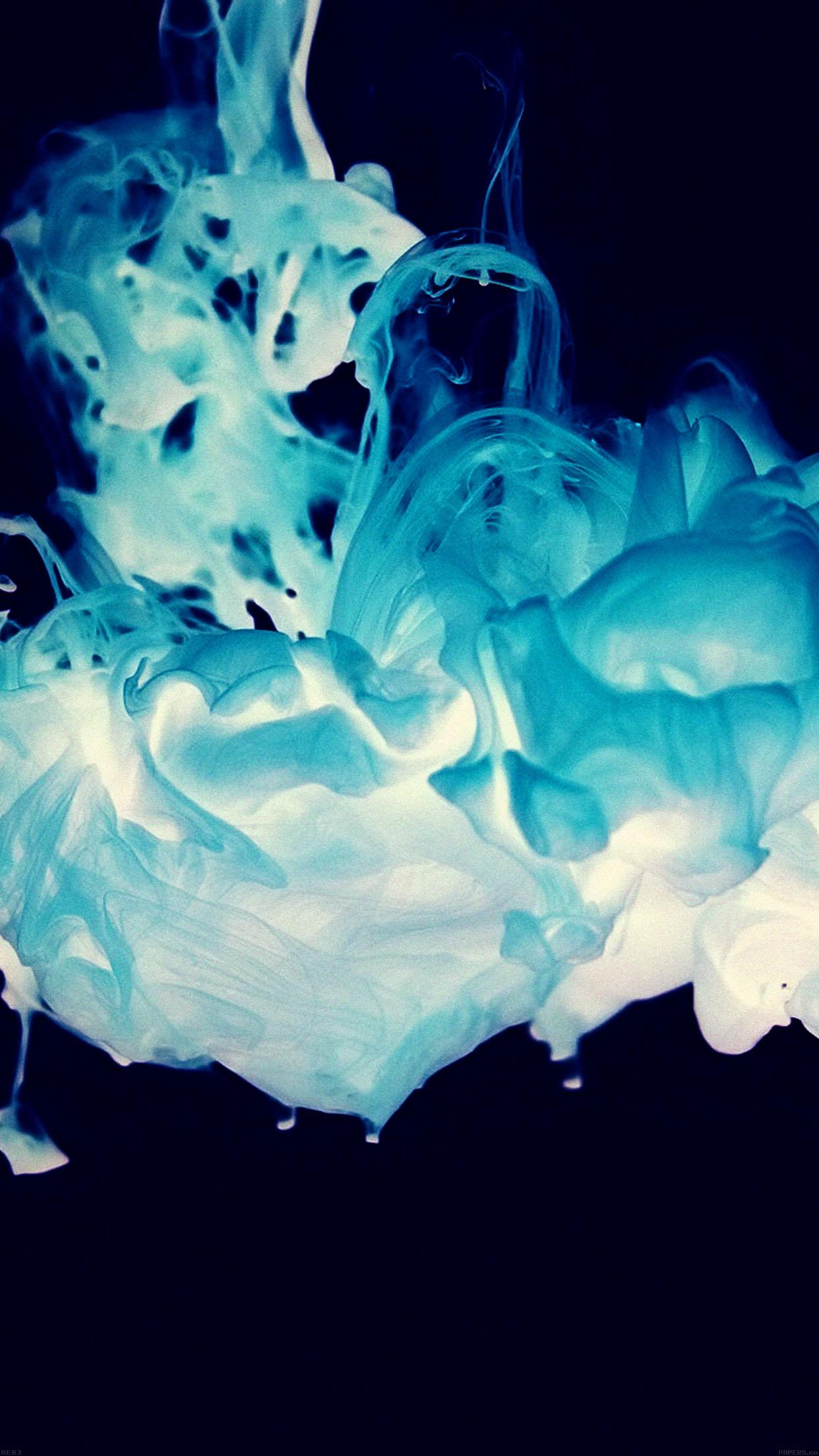 iPhone X wallpaper. blue smoke art wonderful