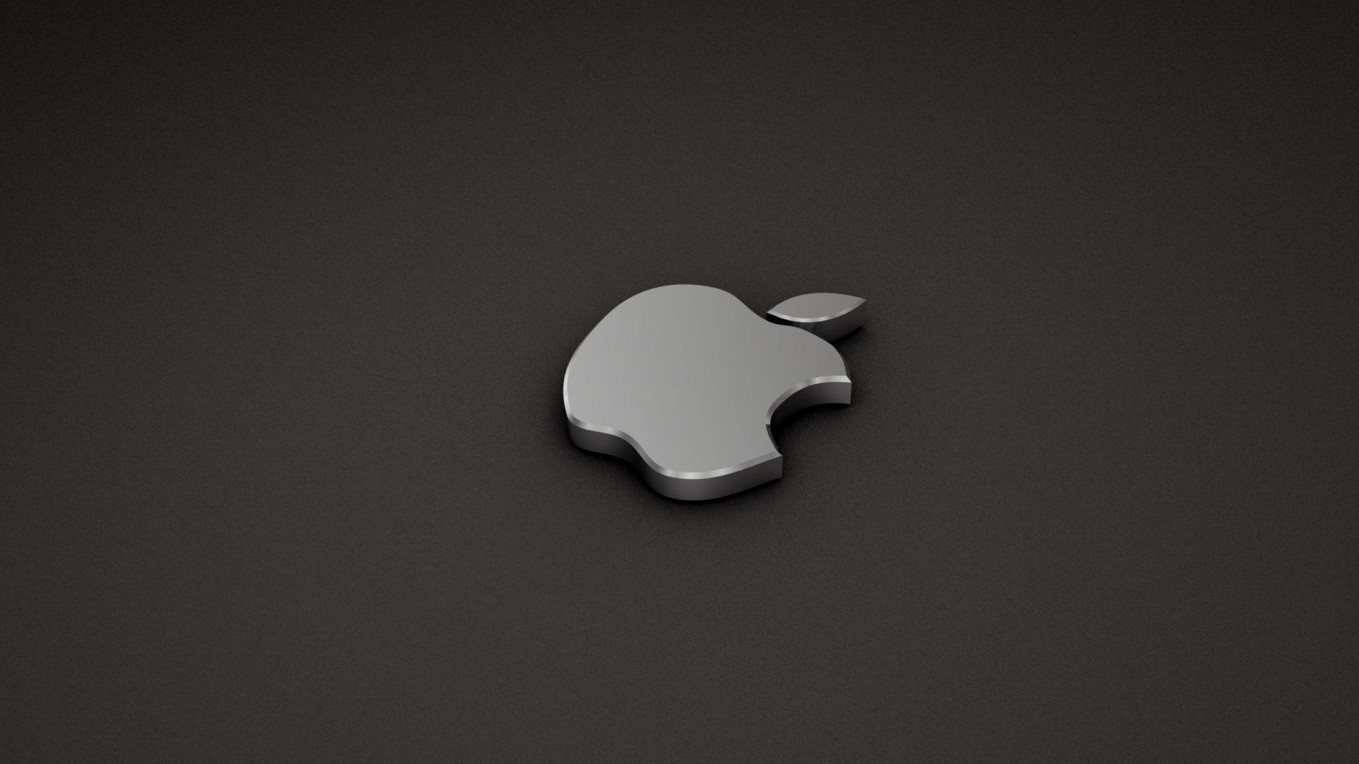 3D Black and White Mac Apple Logo HD Wallpaper