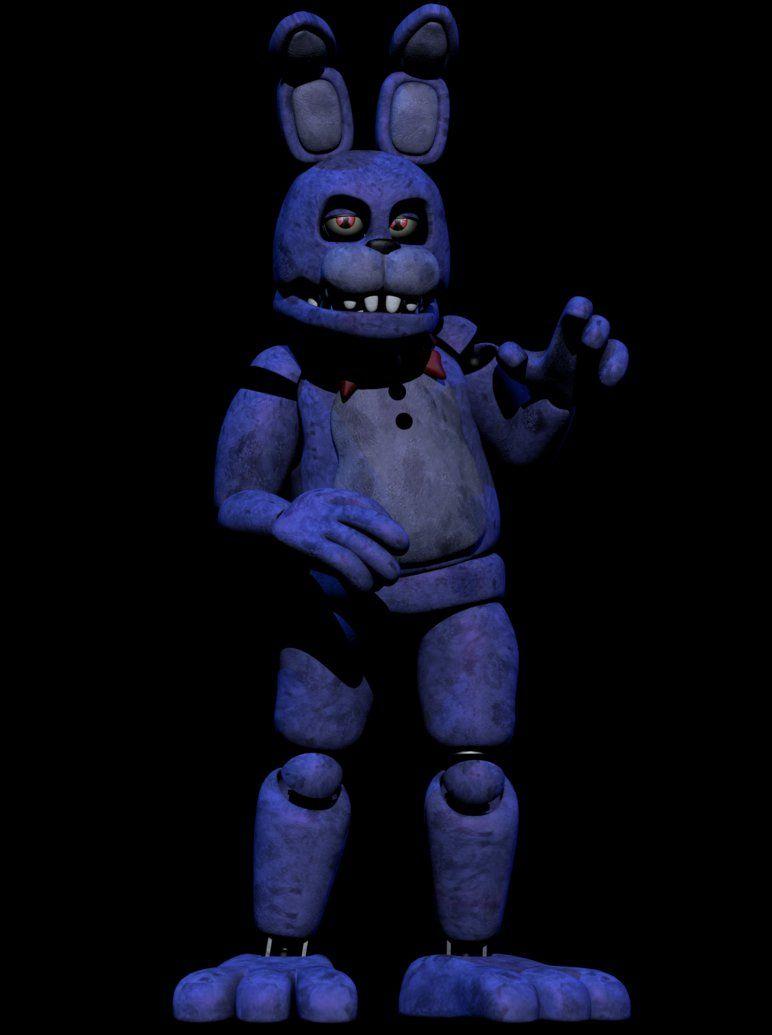 Bonnie just starting to become Withered Bonnie. Fnaf