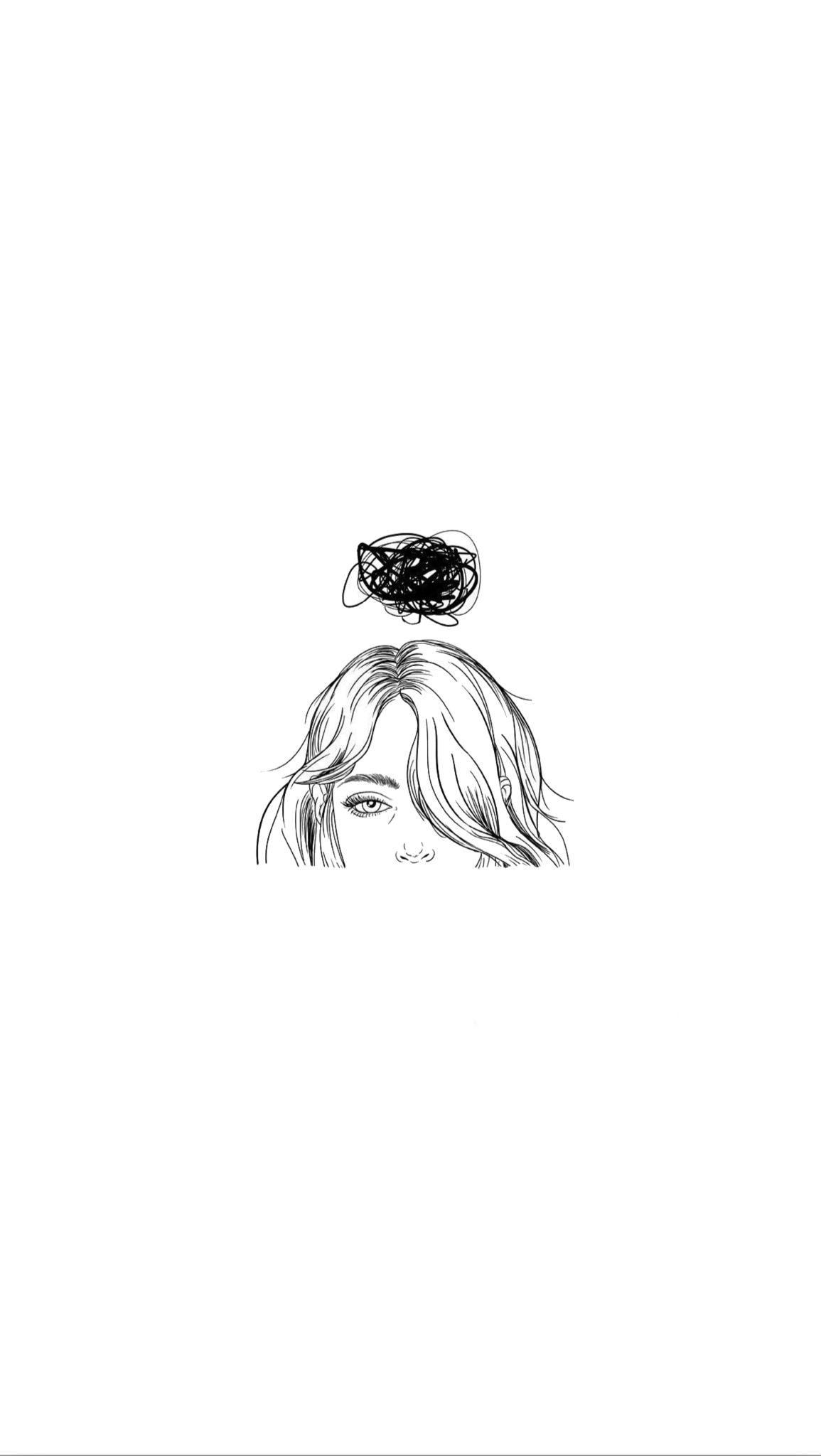 drawing of a girl tumblr hair
