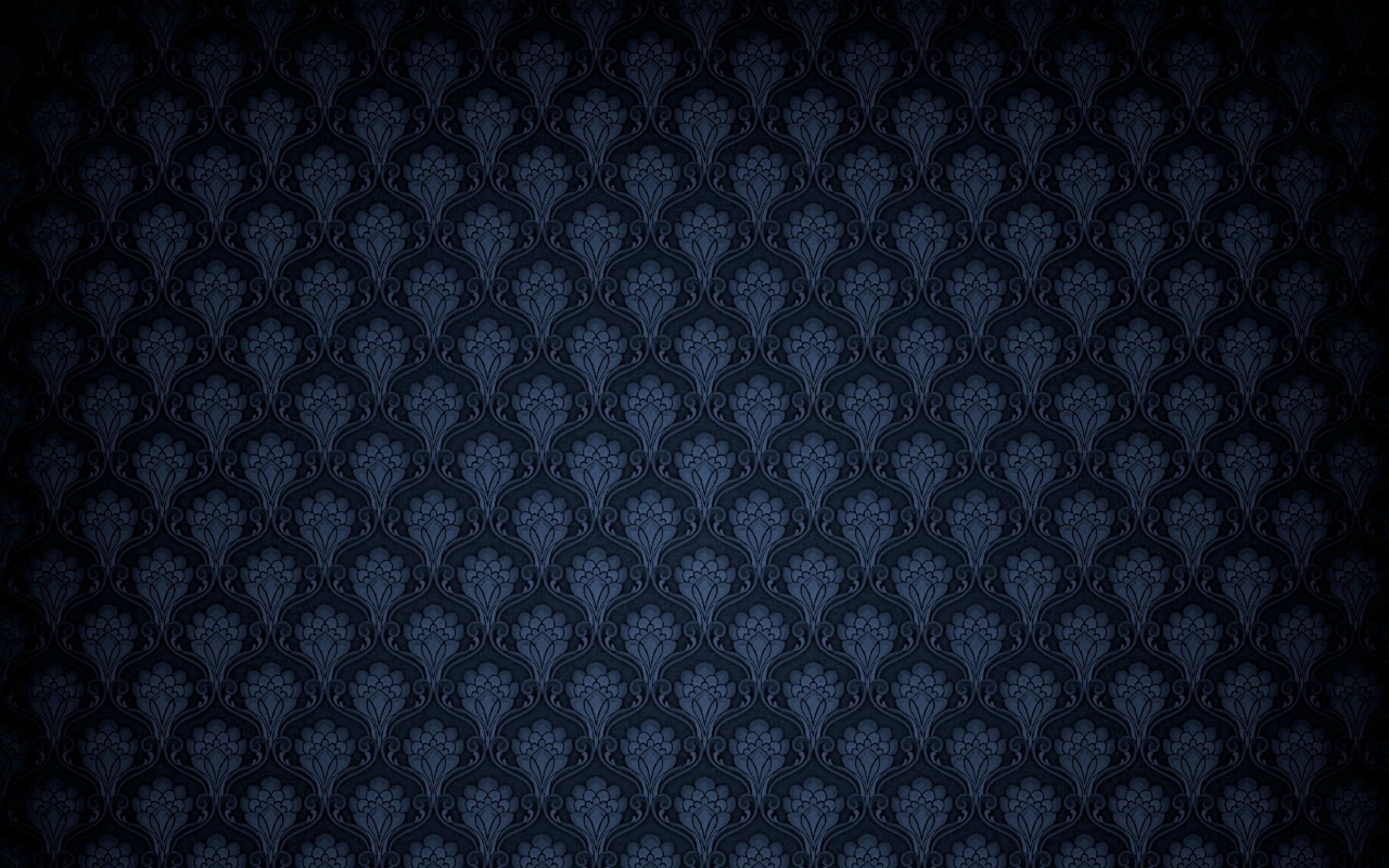 Dark Blue Victorian Wallpaper