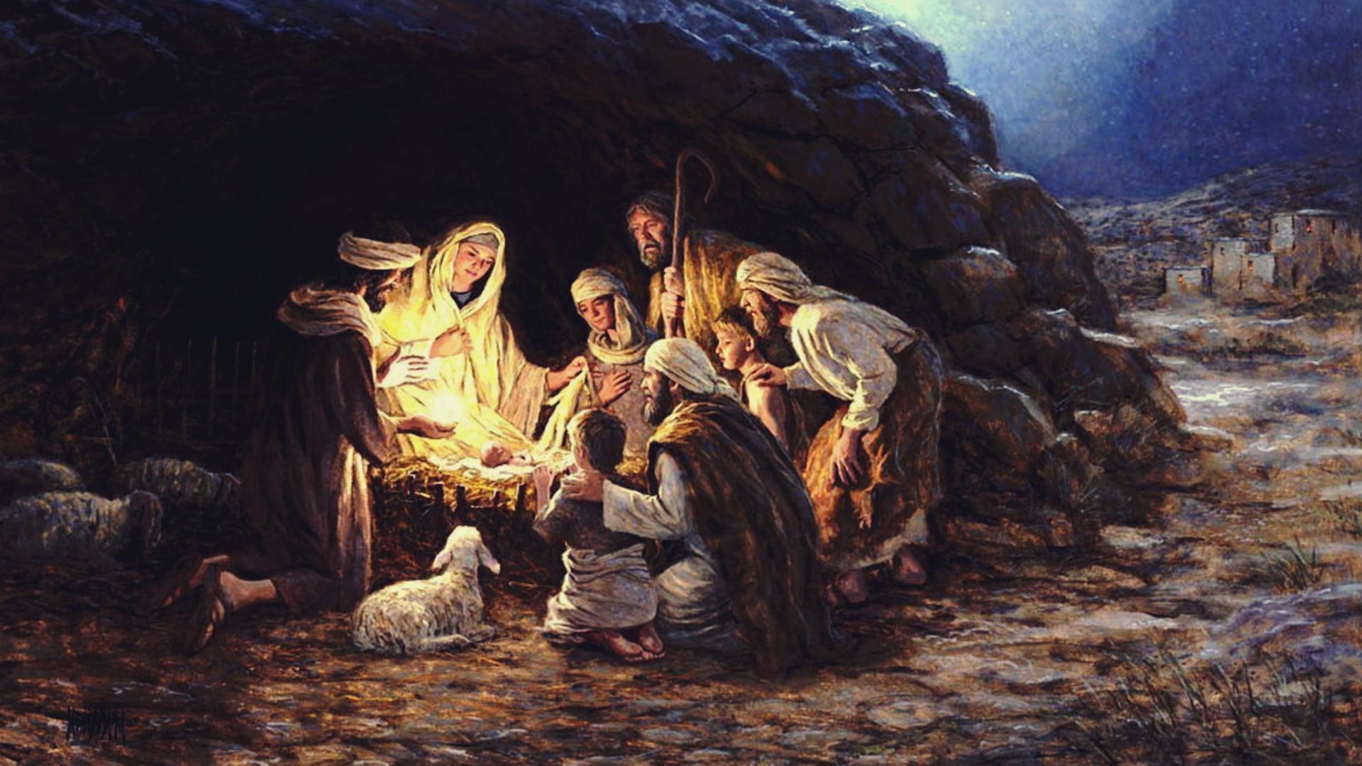 The birth of Christ digital painting, Jesus Christ