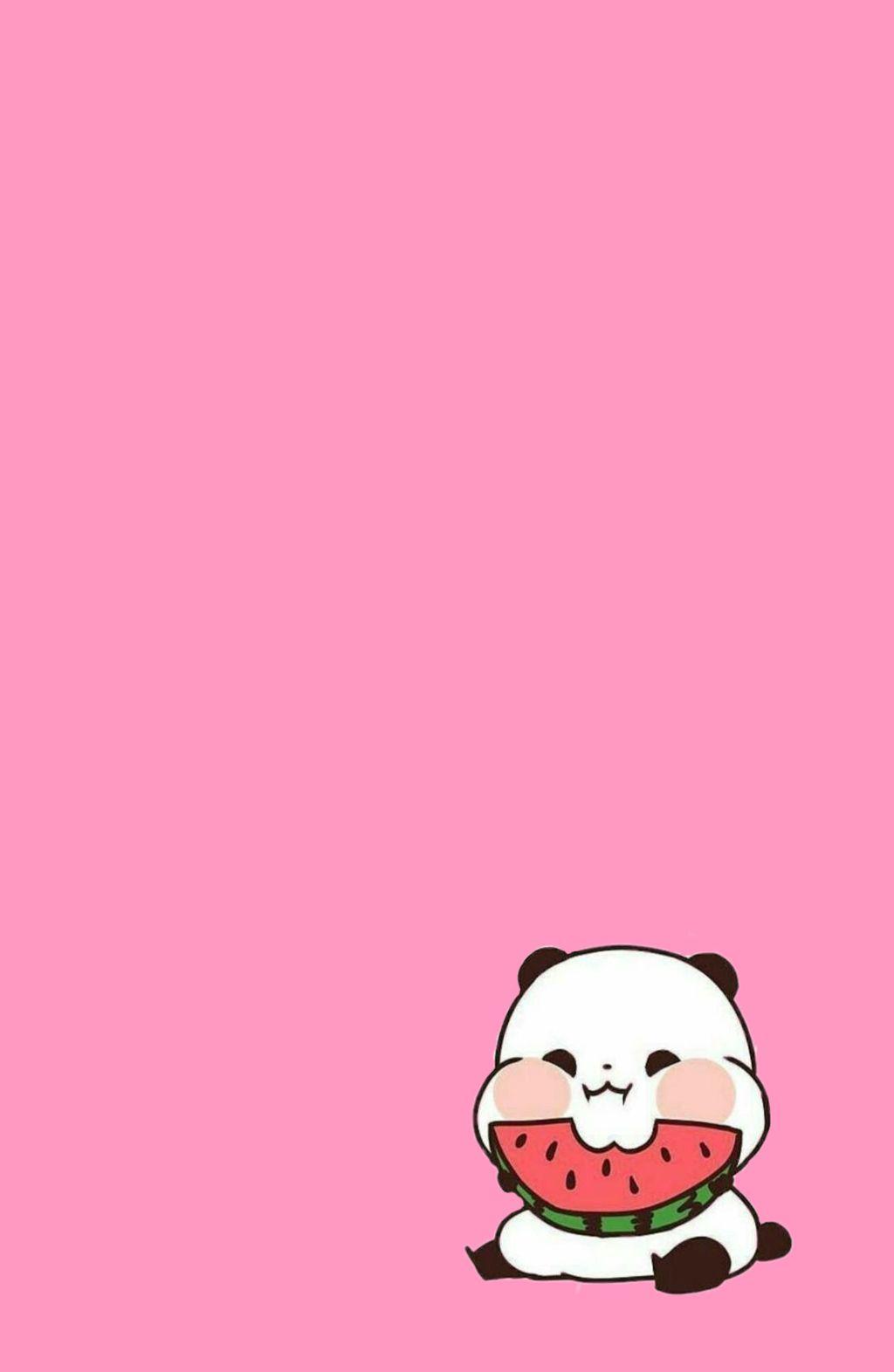 wallpaper heres a cute panda eating a watermelon with