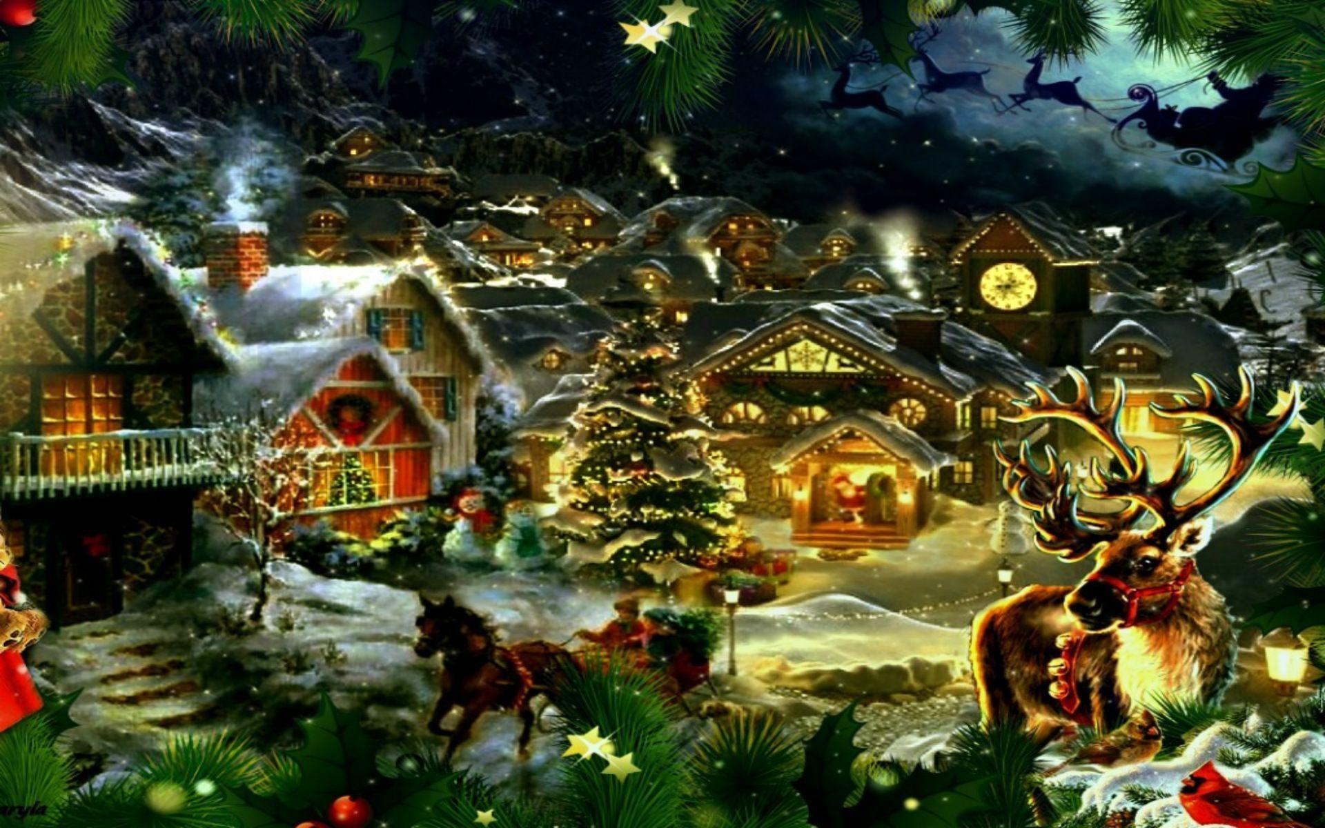 Victorian Christmas Scenes Wallpaper