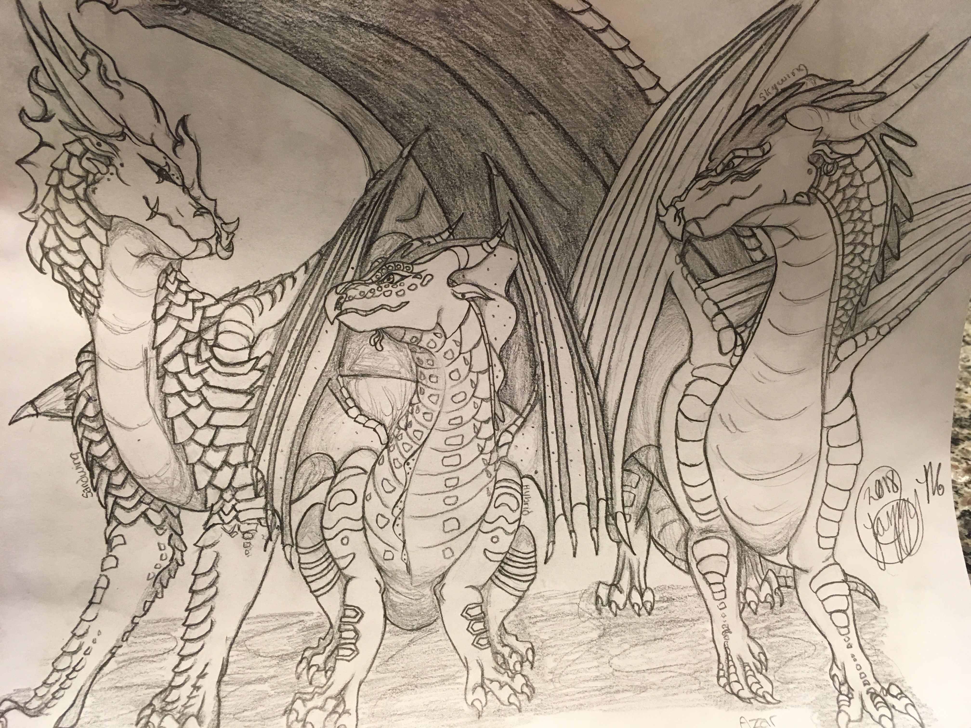 Wings Of Fire Drawing With A Hybrid-(Nightwing Seawing), A