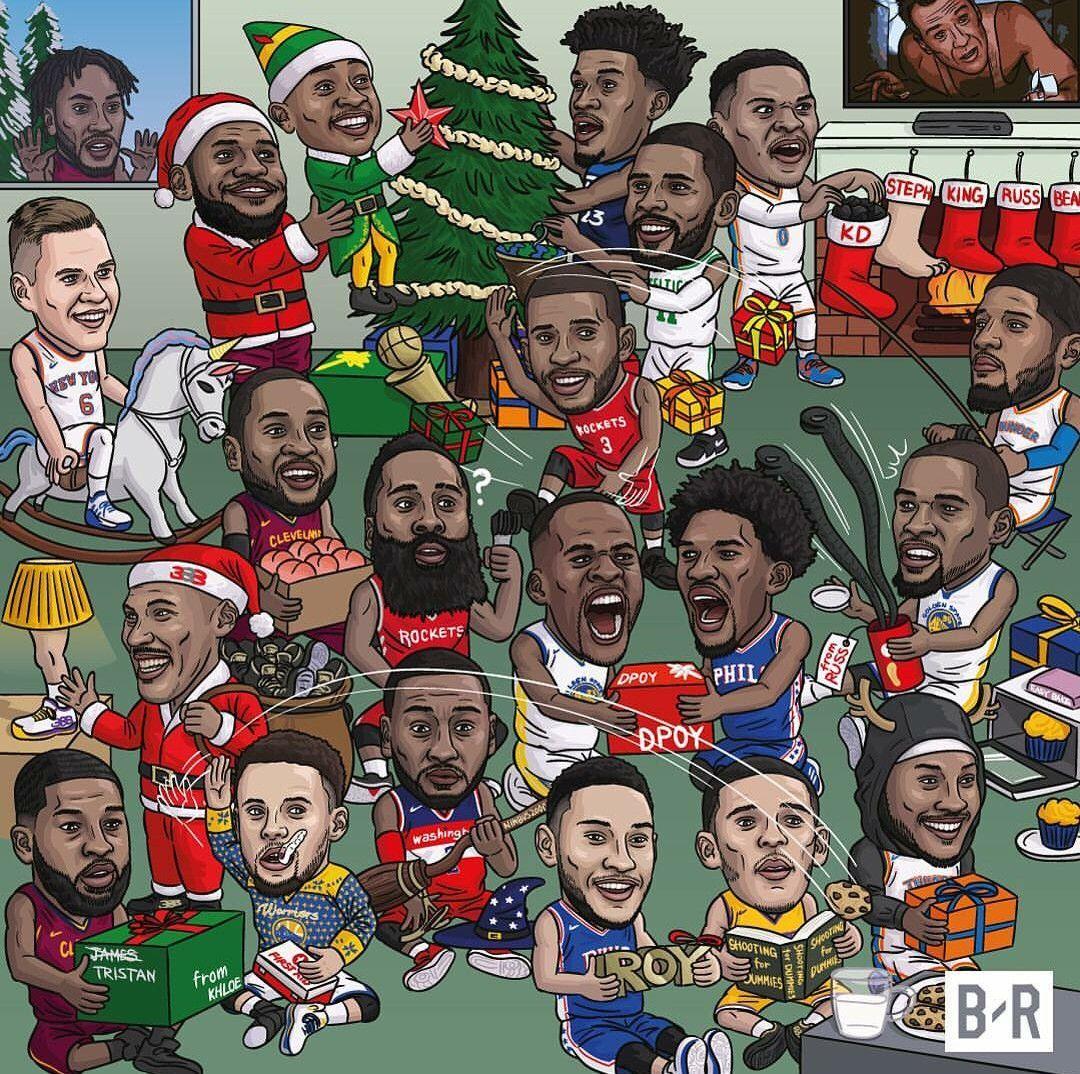NBA players Christmas edit. Basketball memes, Funny nba