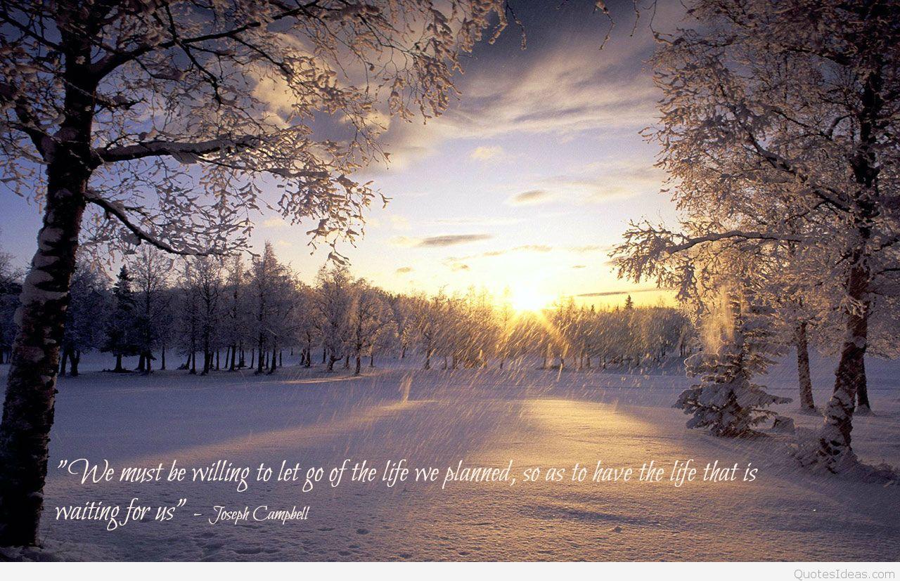 Winter snowing quotes, sayings and background with Winter