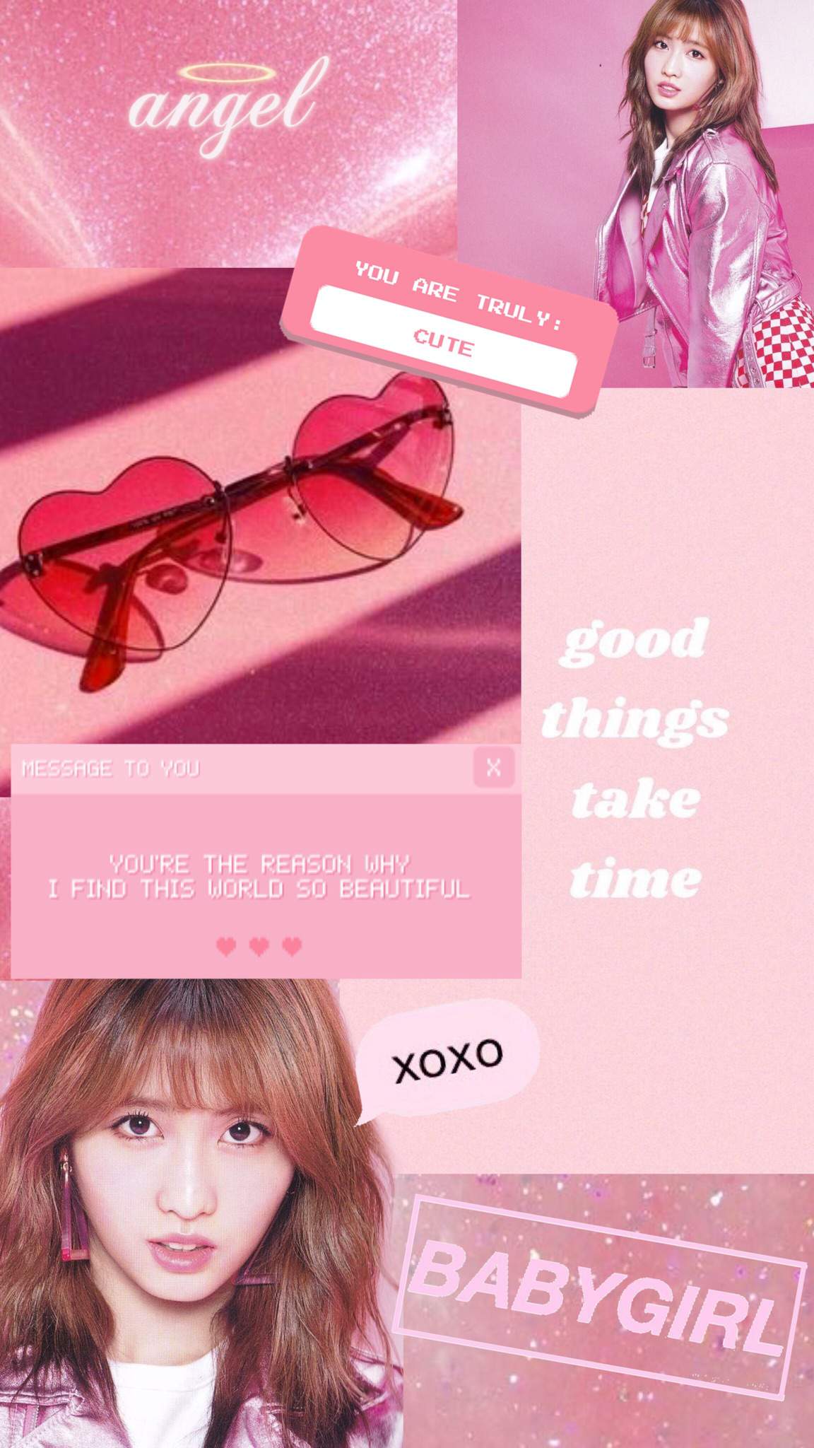 Pink aesthetic Momo Wallpaper + icon. Twice (트와이스)ㅤ Amino