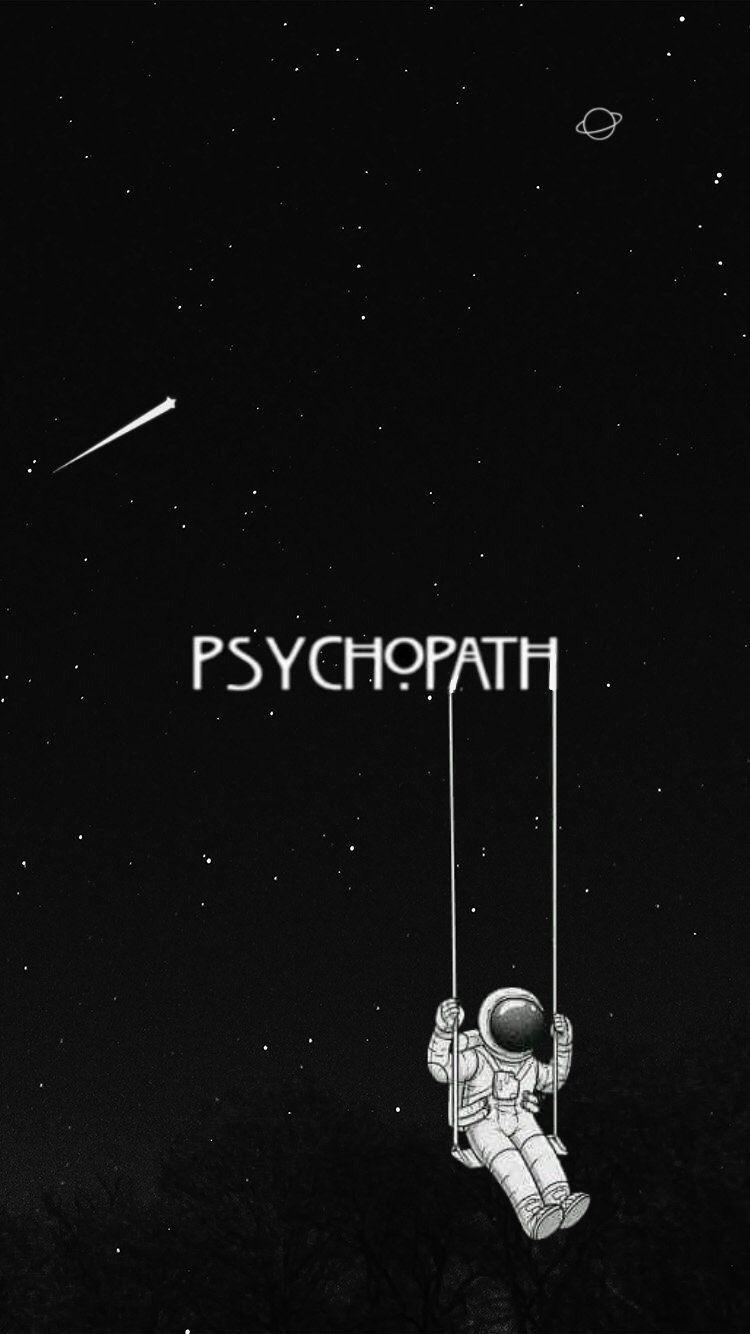 Black psychopath space wallpaper. Psycho wallpaper, Goth