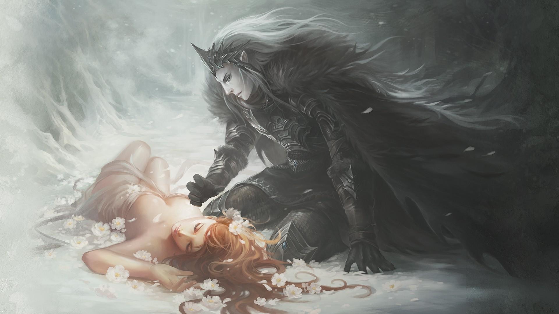 fantasy Art, Redhead, Snow, Hades, Persephone
