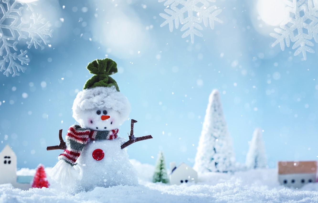 Christmas Snowman Winter Snowflakes Wallpapers - Wallpaper Cave