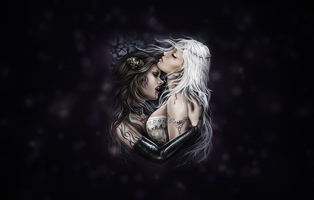 Wallpaper Girls, Minimalism, Style, Background, Bite, Art, Vampire, Vampire, Seduction, Anna Marine, by Anna Marine image for desktop, section минимализм