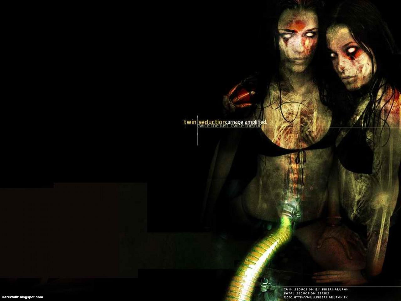 Dark Wallpaper: Twin Seduction dark gothic wallpaper