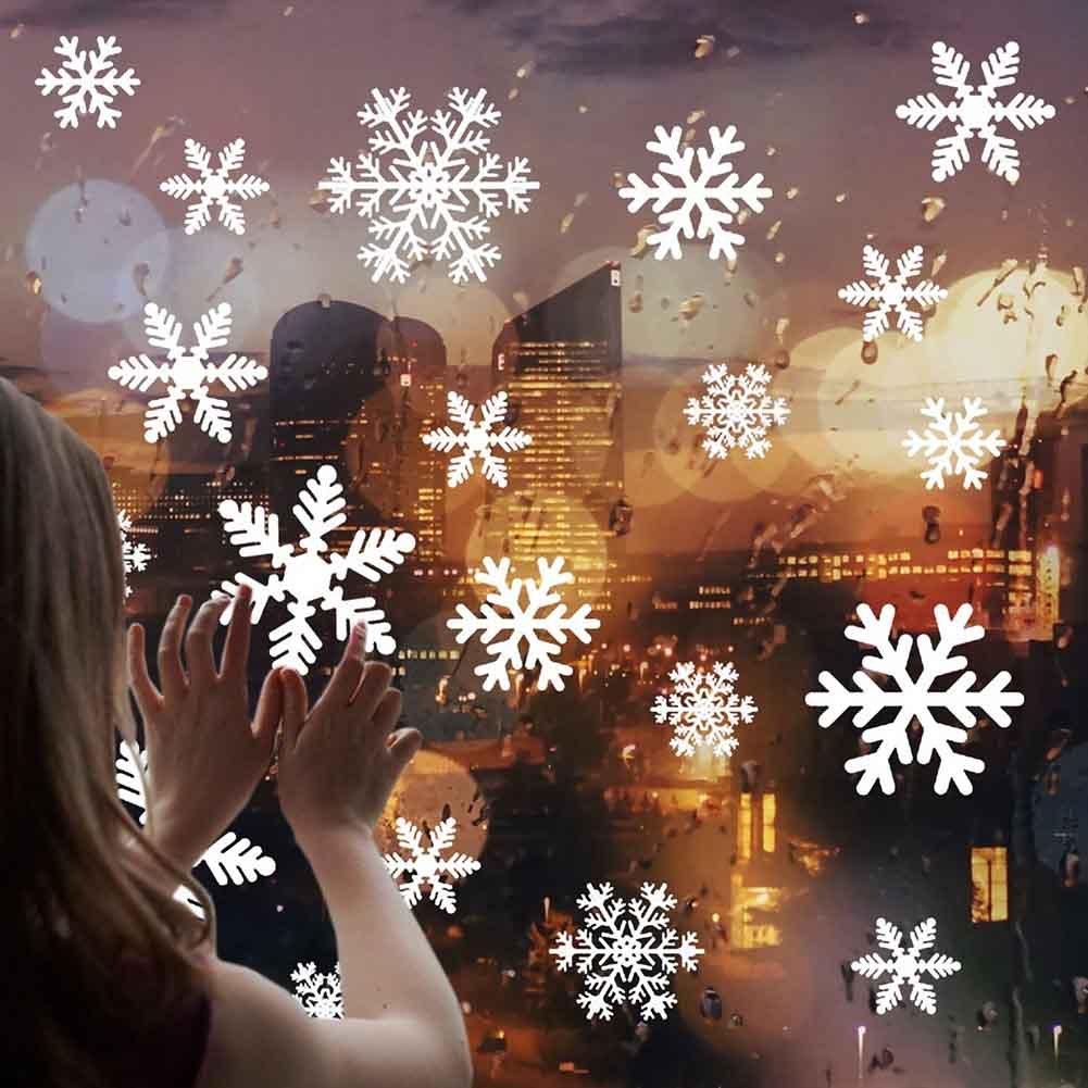 6MILES White Snowflakes Snowman Xmas Balls Window