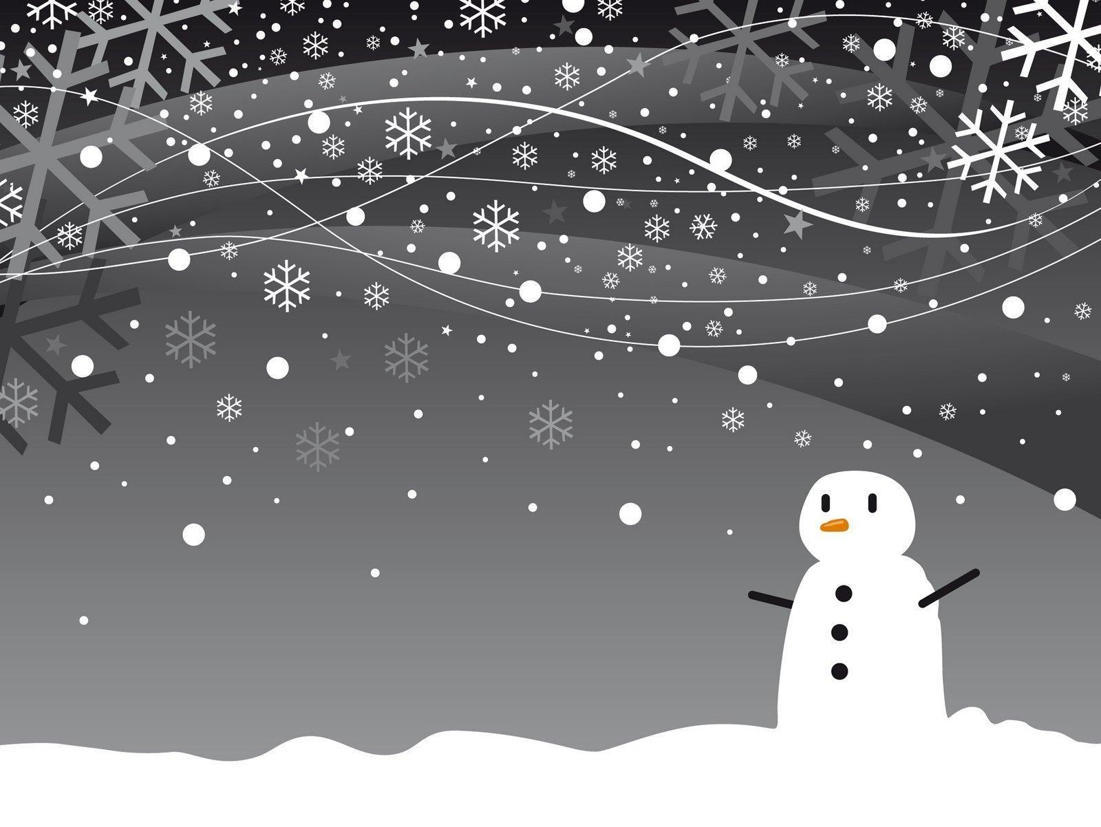 Black and White Snowman Wallpaper at