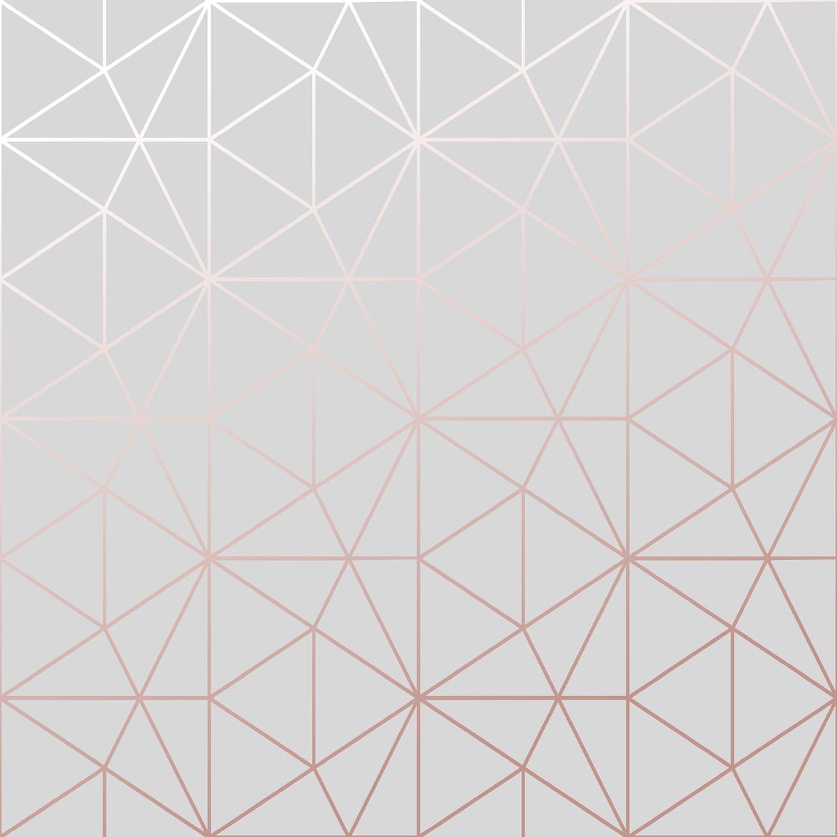 Metro Prism Geometric Triangle Wallpaper and Rose Gold