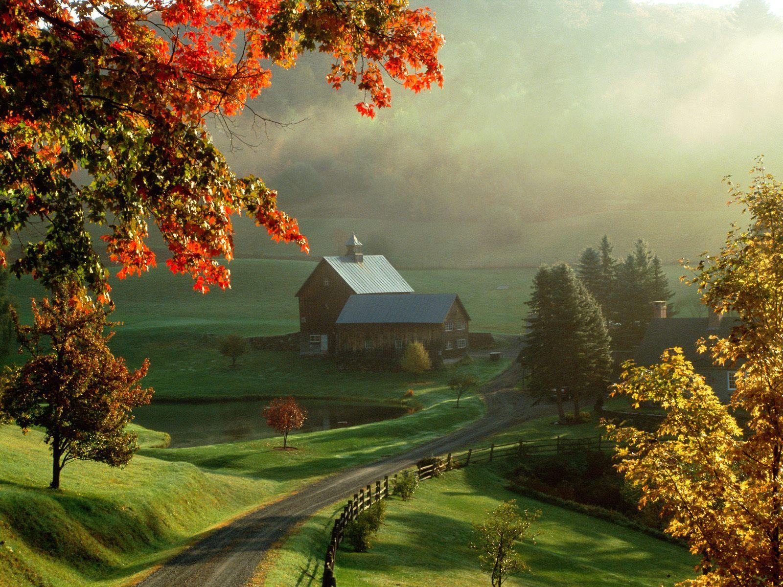 Architecture Wallpaper: Farms Wallpaper. Autumn wallpaper hd, Nature picture, Beautiful places nature